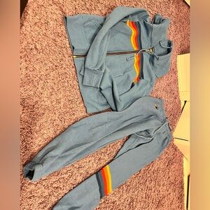Aviator nation zip hoodie and matching sweatpants  size XS